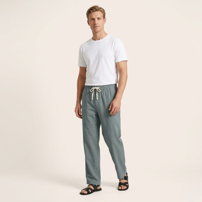 Cas – Linnen Broek Heren Zomer Luchtige Broek Heren Strandbroek Casual