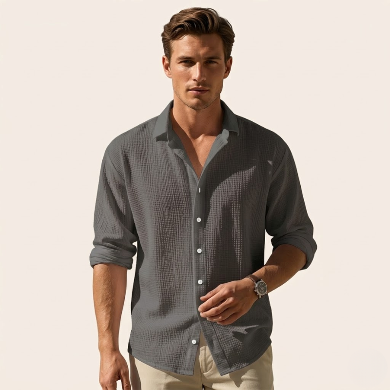 Jules – Heren Overhemd Katoen Casual Overhemd Heren Old Money Shirt Zomer