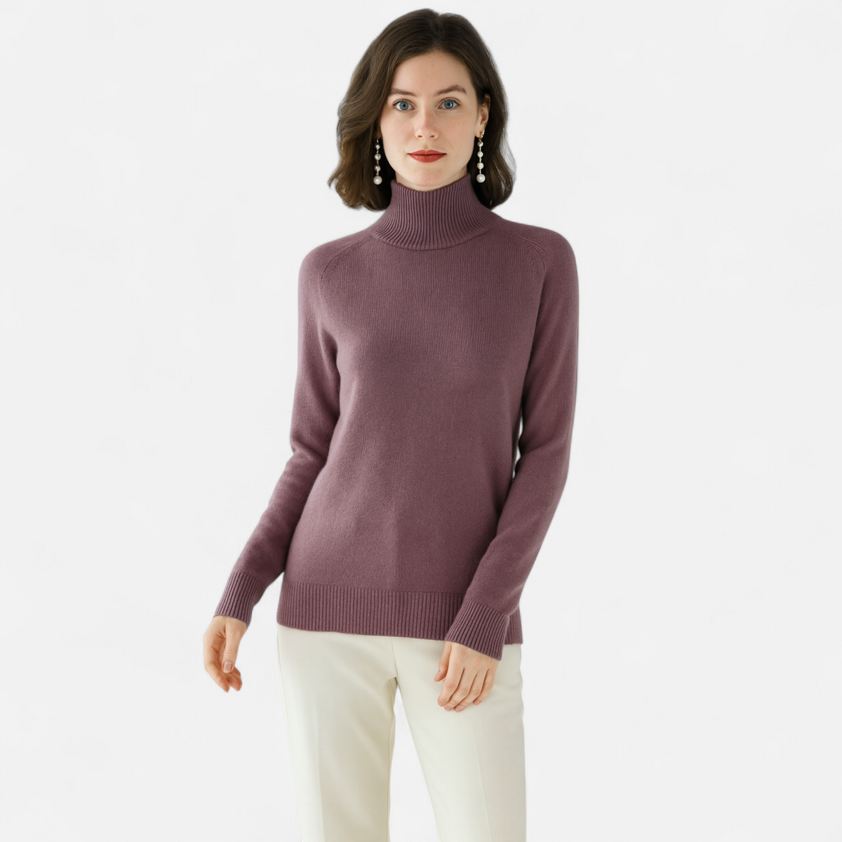 Dames Mock Neck Trui – Warm Elegant Winter