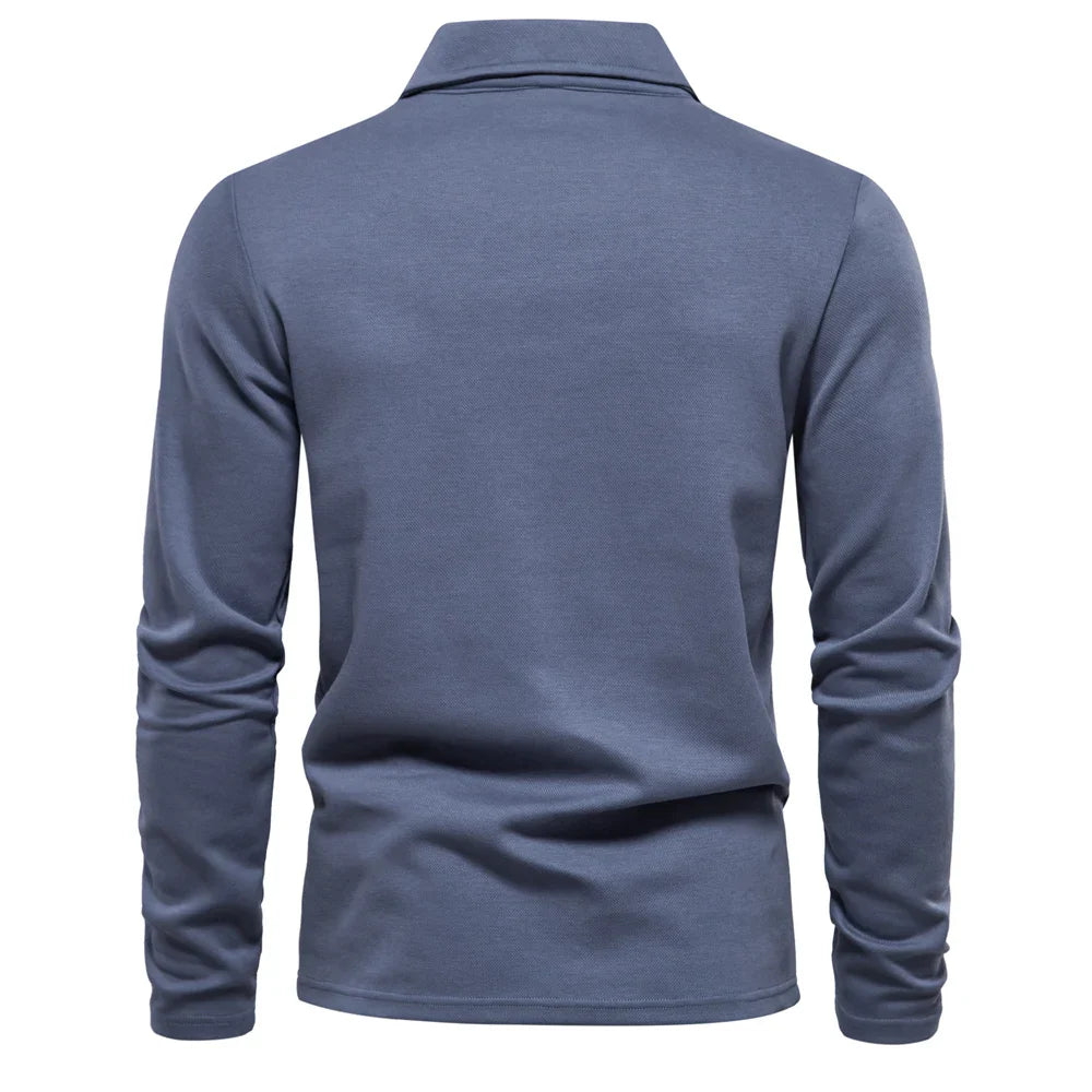 Heren Polo Shirt Lange Mouw Casual Poloshirt Heren Slim Fit