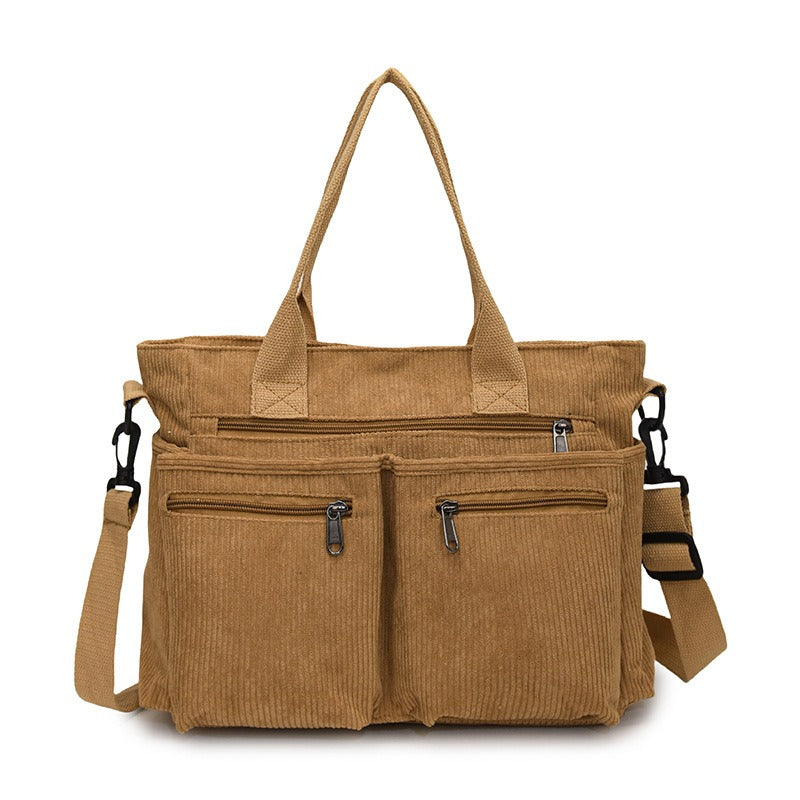 Dames Shopper Tas – Corduroy Schoudertas Groot