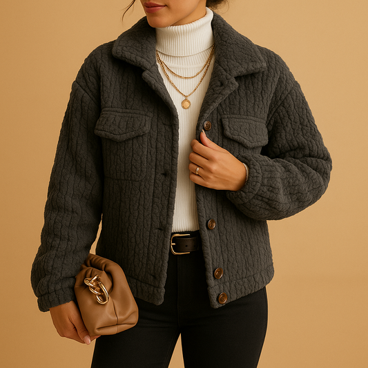 Noor Oversized Jas – Minimalistische stijl met een vintage randje