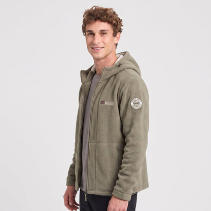 Heren Winddicht Fleece Jack met Capuchon - Gevoerd Fleecevest met Rits