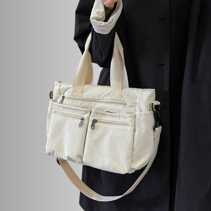 Dames Shopper Tas – Corduroy Schoudertas Groot