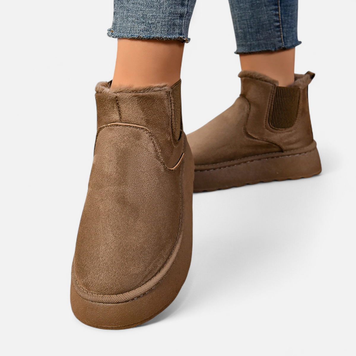 Dames Zachte Enkellaarsjes Winter – Warme Boots Dames Met Voering Plateauzool