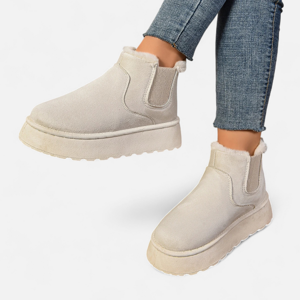 Dames Zachte Enkellaarsjes Winter – Warme Boots Dames Met Voering Plateauzool
