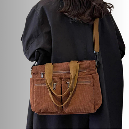 Dames Shopper Tas – Corduroy Schoudertas Groot