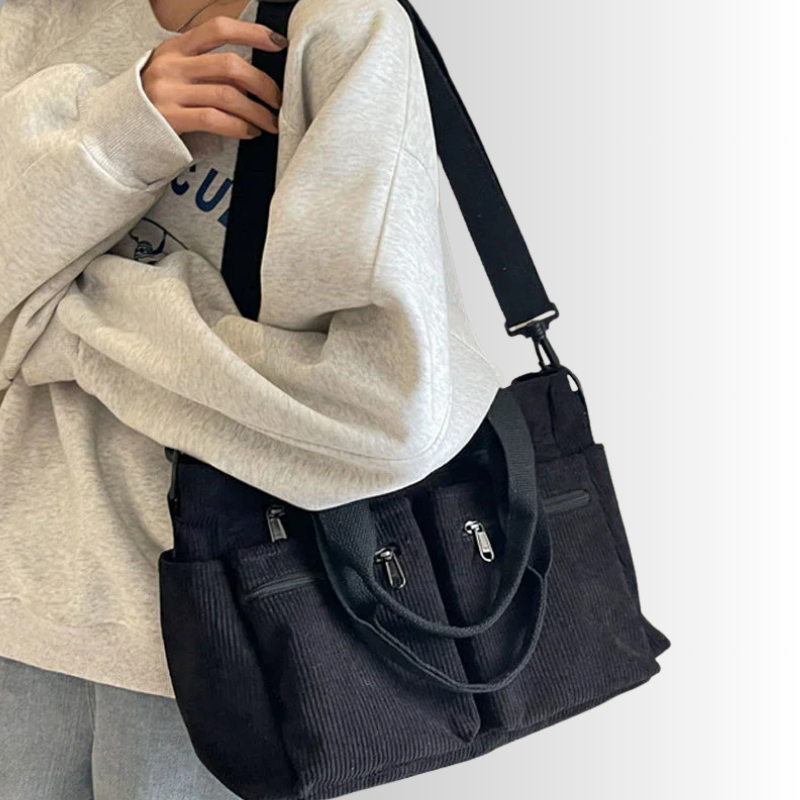 Dames Shopper Tas – Corduroy Schoudertas Groot