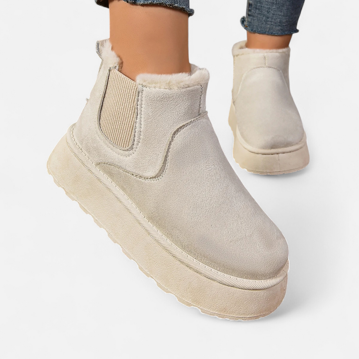Dames Zachte Enkellaarsjes Winter – Warme Boots Dames Met Voering Plateauzool