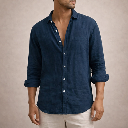 Finn – Linnen Hemd Heren Zomer Casual Overhemd Heren Luchtig Shirt