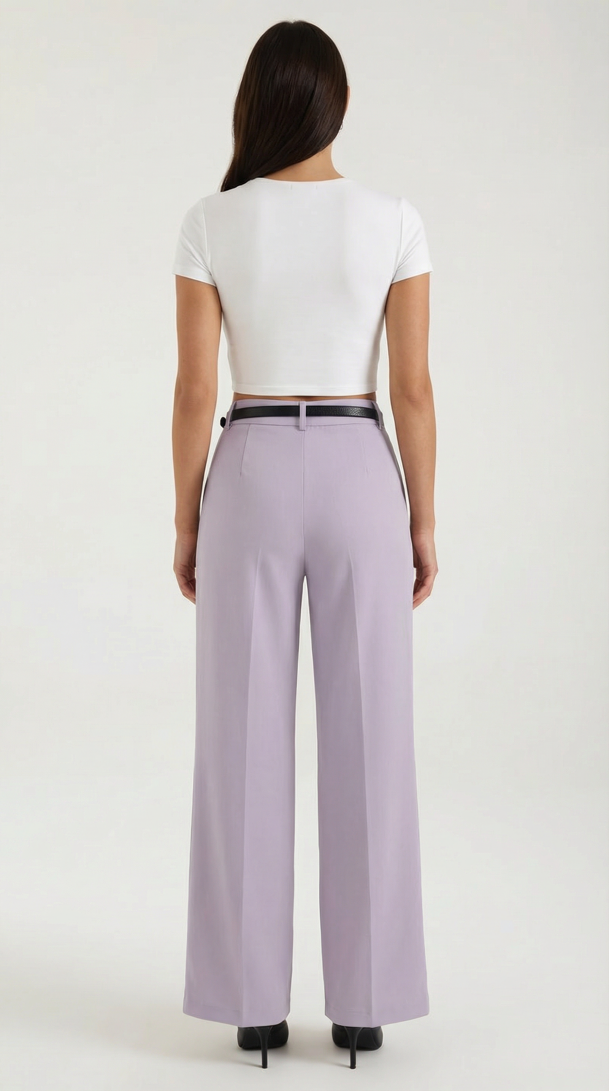 Dames Wide Leg Broek – Hoge Taille Met Ceintuur