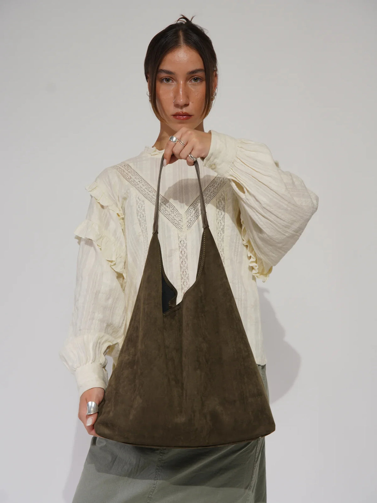 Dames Schoudertas Set – Suède Look Tas Met Clutch