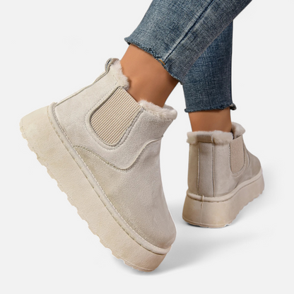 Dames Zachte Enkellaarsjes Winter – Warme Boots Dames Met Voering Plateauzool