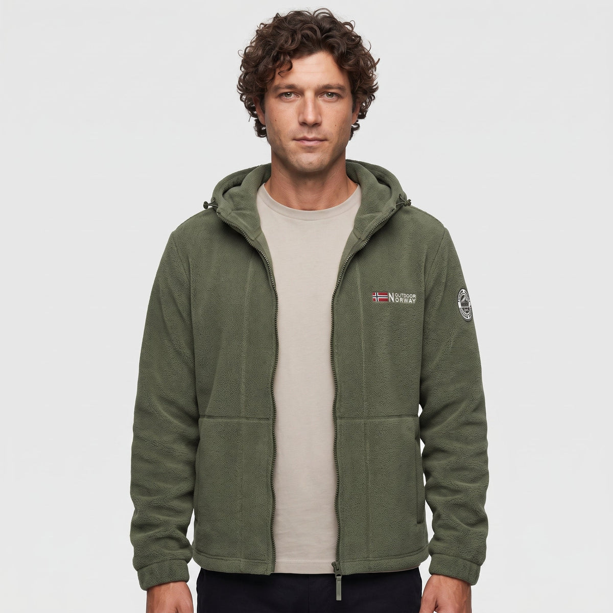 Heren Winddicht Fleece Jack met Capuchon - Gevoerd Fleecevest met Rits