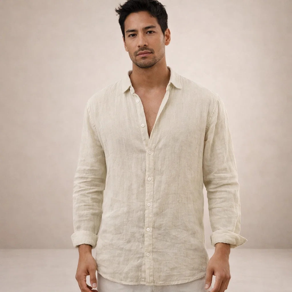 Finn – Linnen Hemd Heren Zomer Casual Overhemd Heren Luchtig Shirt