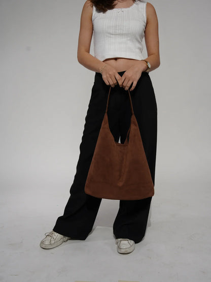 Dames Schoudertas Set – Suède Look Tas Met Clutch