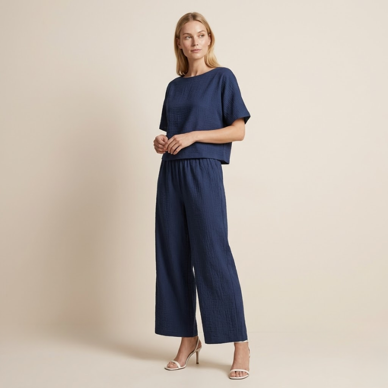 Nova – Co-ord Set Dames Zomer Broekpak Dames Loungewear Set Wijde Broek