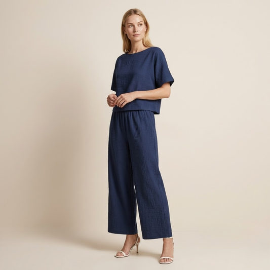 Nova – Co-ord Set Dames Zomer Broekpak Dames Loungewear Set Wijde Broek