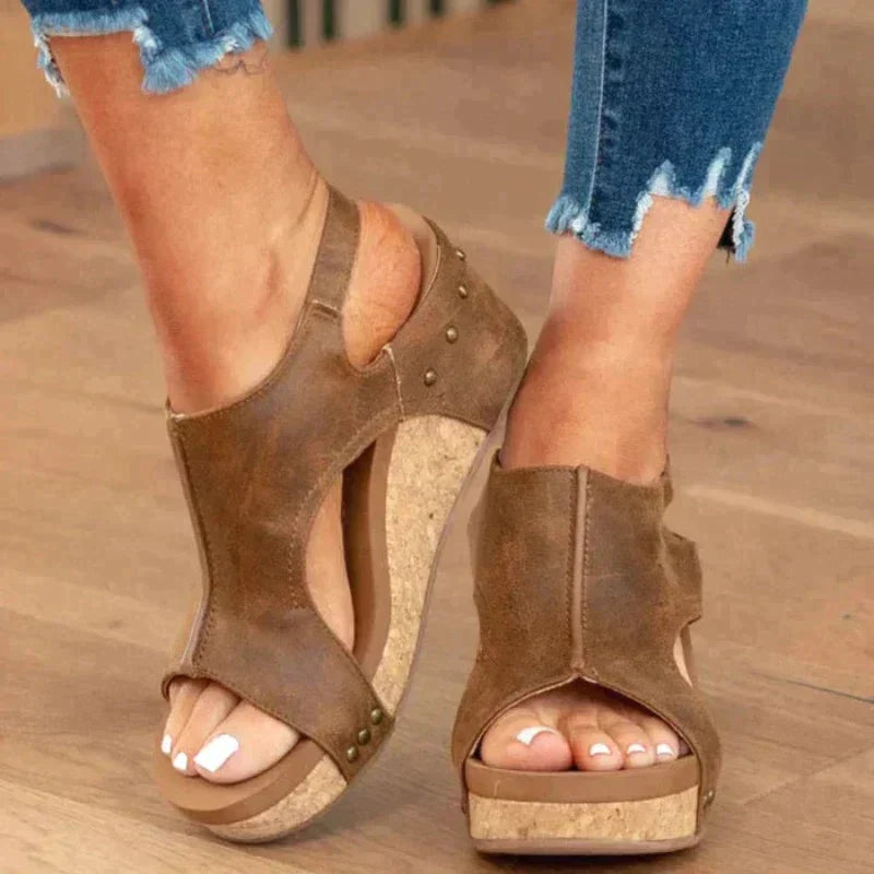 Dames Sandalen Sleehak Comfort Sandalen Verstelbare Band Brede Pasvorm
