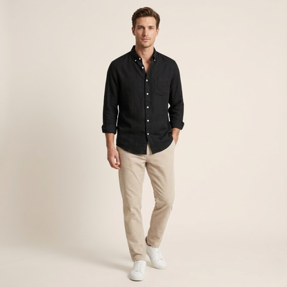 Luca – Linnen Overhemd Heren Zomer Casual Overhemd Heren Slim Fit Shirt