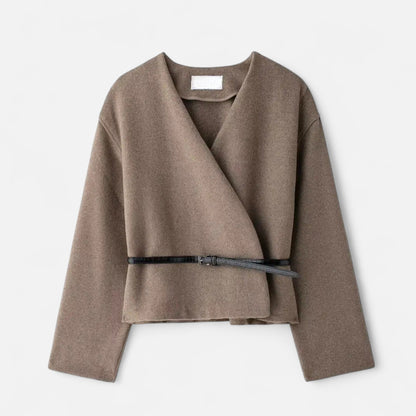 Dames Wikkeljas – Elegante Wrap-Coat Met Ceintuur