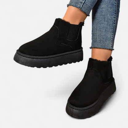 Dames Zachte Enkellaarsjes Winter – Warme Boots Dames Met Voering Plateauzool