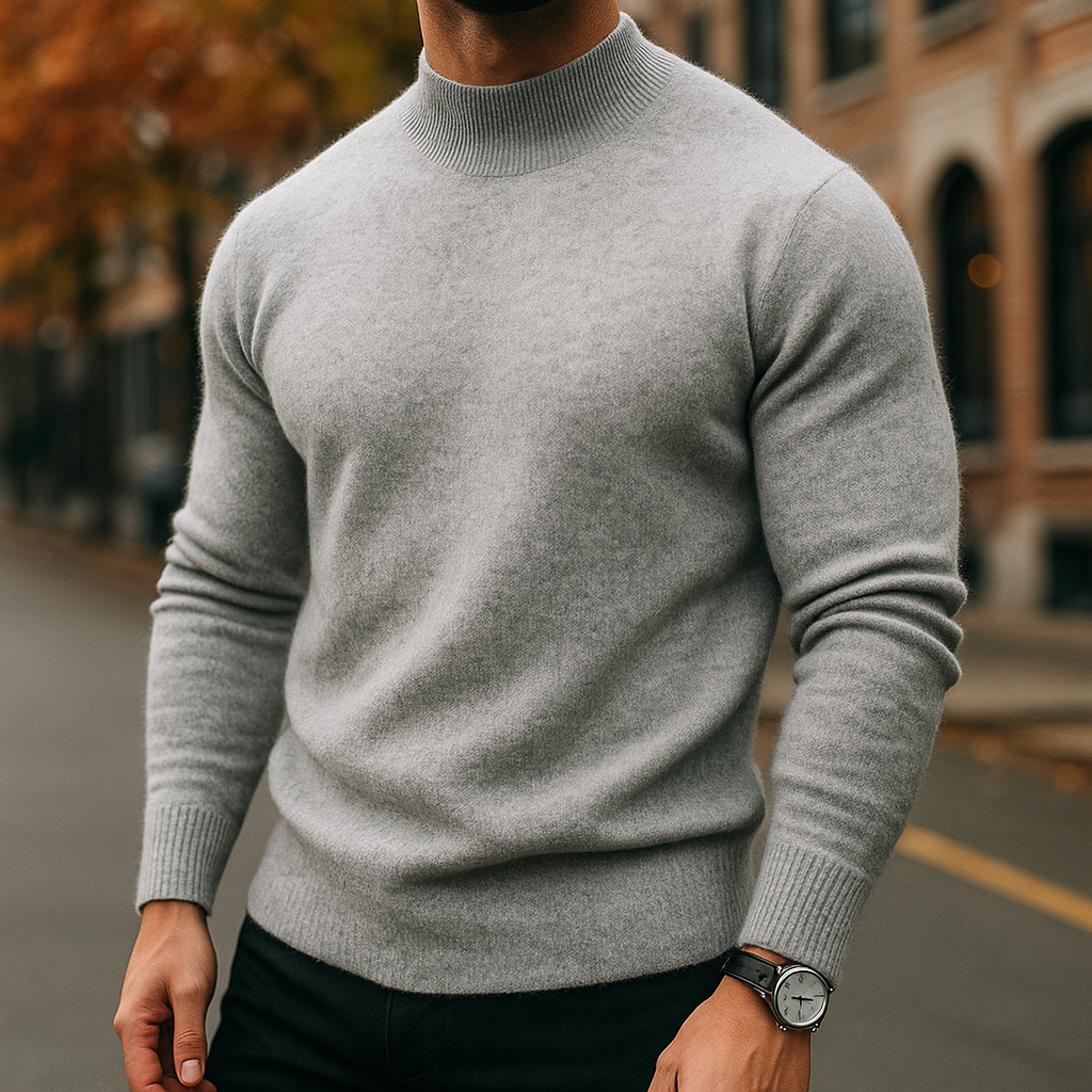 Lerano – Heren Coltrui Luxe Gebreide Trui Elegant Modern
