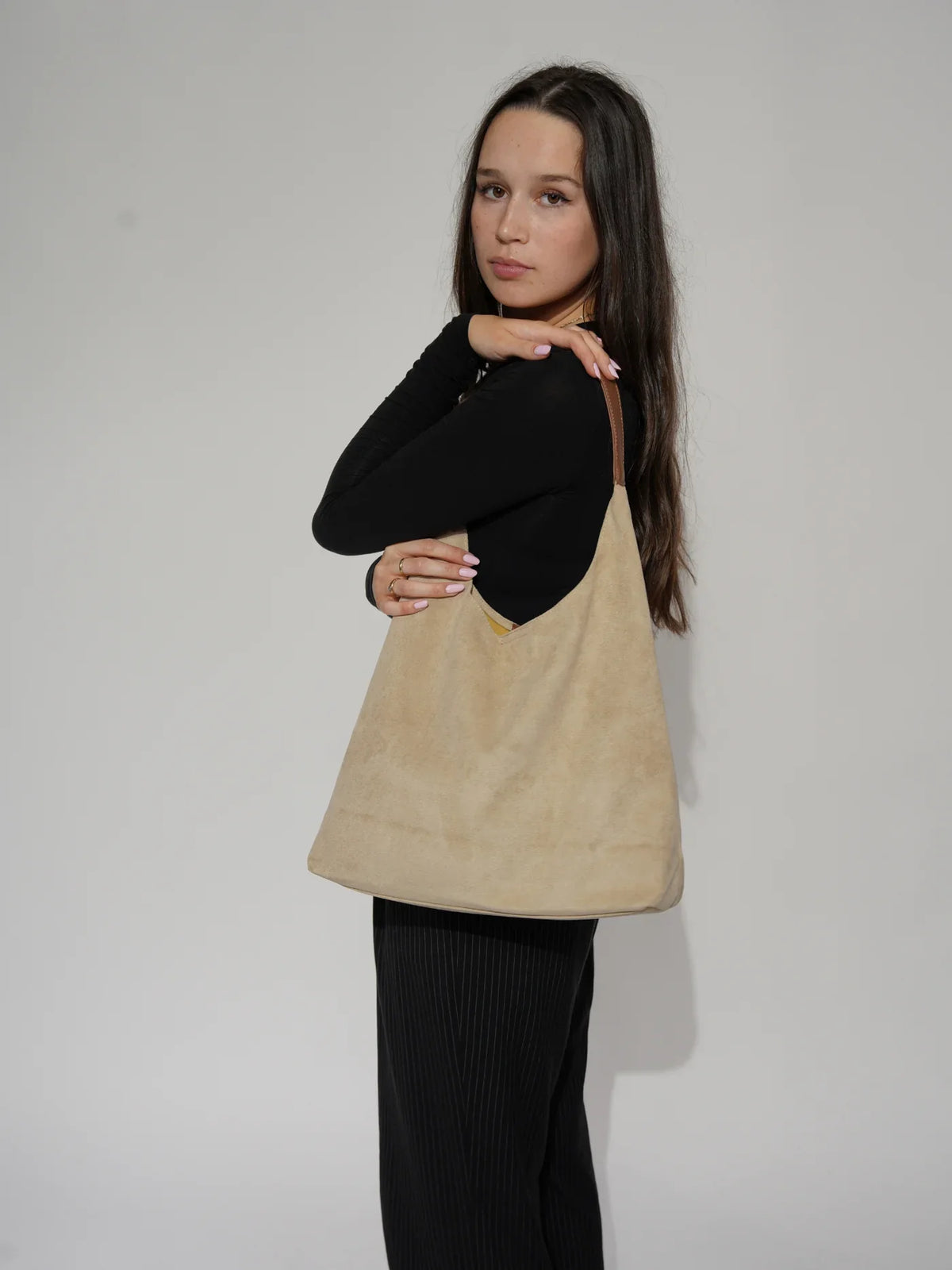 Dames Schoudertas Set – Suède Look Tas Met Clutch