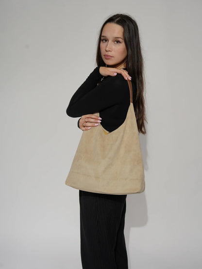 Dames Schoudertas Set – Suède Look Tas Met Clutch