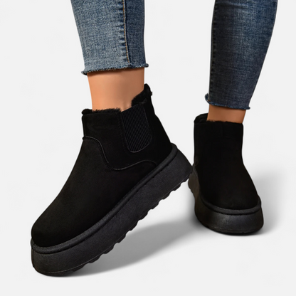 Dames Zachte Enkellaarsjes Winter – Warme Boots Dames Met Voering Plateauzool