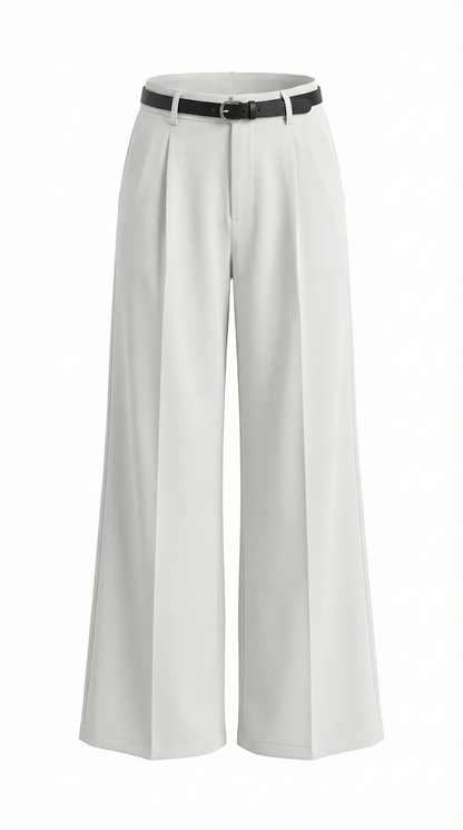 Dames Wide Leg Broek – Hoge Taille Met Ceintuur