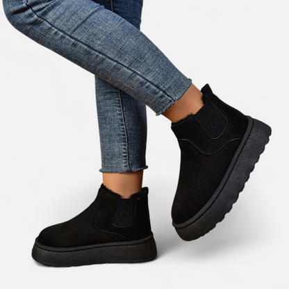 Dames Zachte Enkellaarsjes Winter – Warme Boots Dames Met Voering Plateauzool