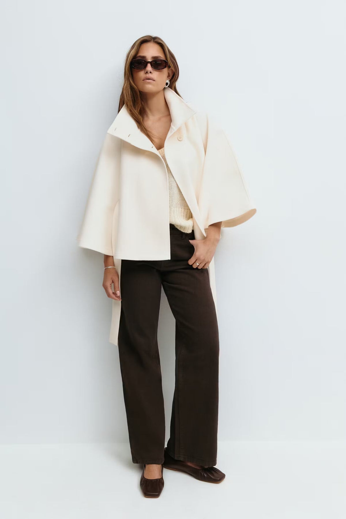 Virella – Dames Winterjas Cape Model Elegant Warm Losvallend Design