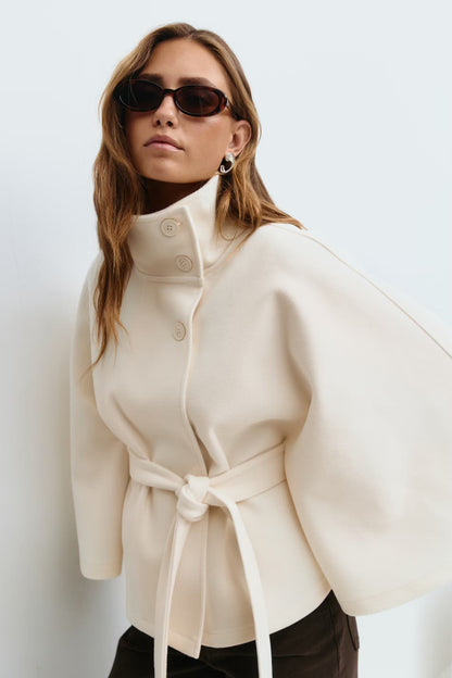 Virella – Dames Winterjas Cape Model Elegant Warm Losvallend Design