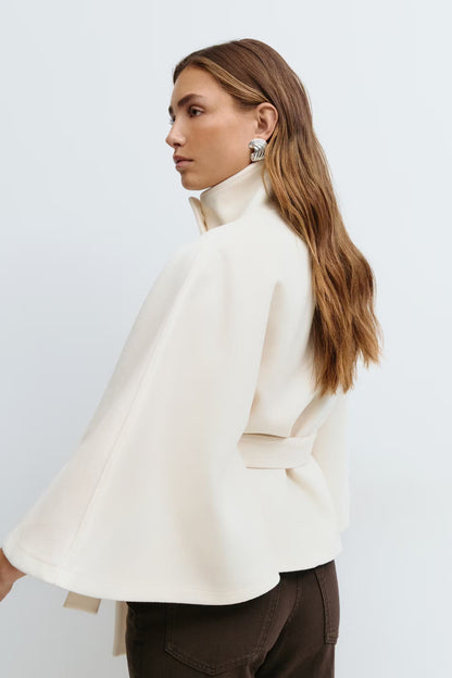 Virella – Dames Winterjas Cape Model Elegant Warm Losvallend Design