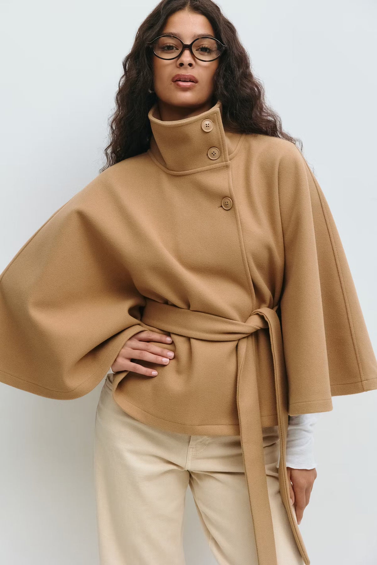 Virella – Dames Winterjas Cape Model Elegant Warm Losvallend Design
