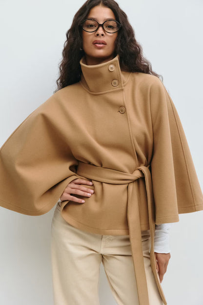 Virella – Dames Winterjas Cape Model Elegant Warm Losvallend Design