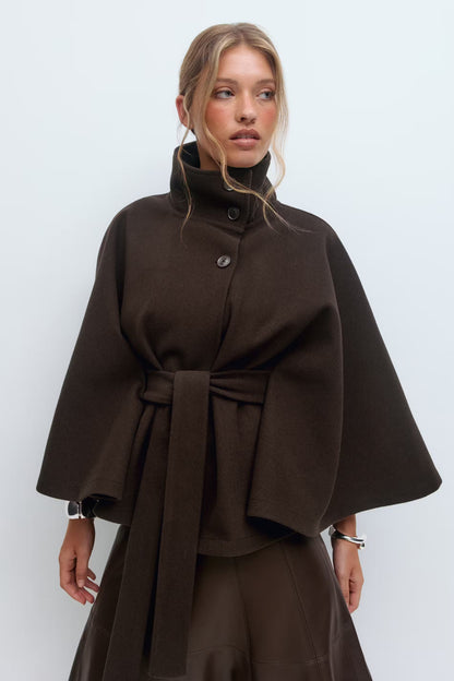 Virella – Dames Winterjas Cape Model Elegant Warm Losvallend Design