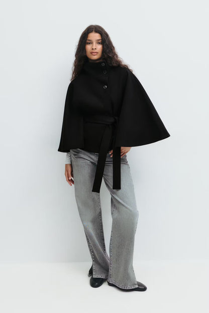 Virella – Dames Winterjas Cape Model Elegant Warm Losvallend Design