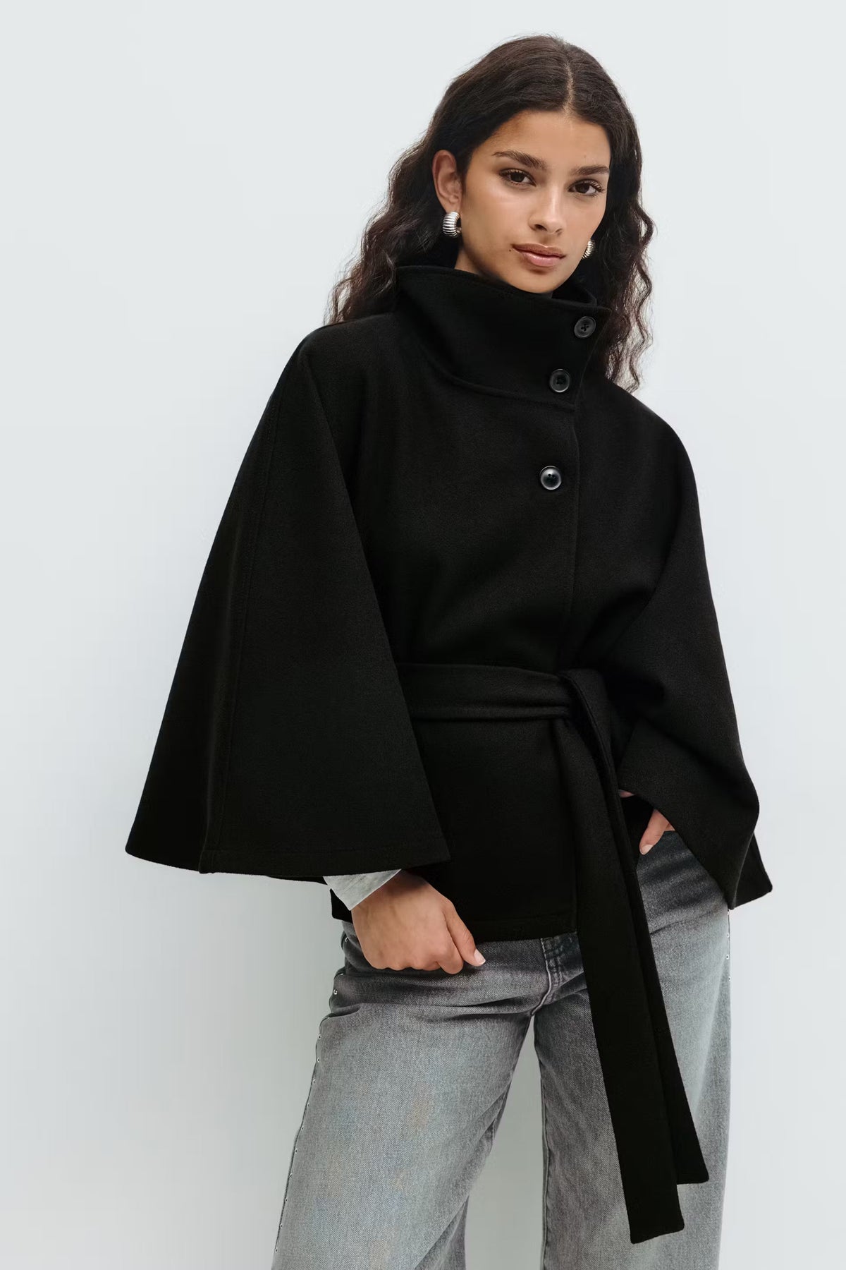Virella – Dames Winterjas Cape Model Elegant Warm Losvallend Design