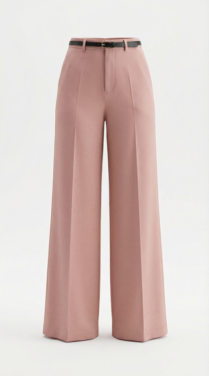 Dames Wide Leg Broek – Hoge Taille Met Ceintuur