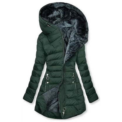 Malvera – Dames Winterjas Lang Waterdicht Met Capuchon en Kraag
