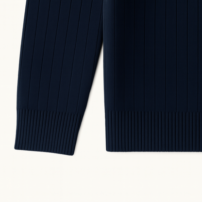 Ashford – Heren Half Zip Trui met Geribde Structuur