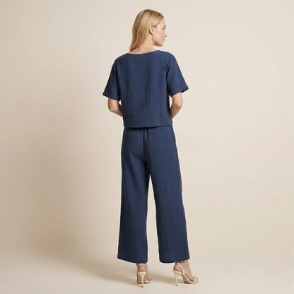 Nova – Co-ord Set Dames Zomer Broekpak Dames Loungewear Set Wijde Broek