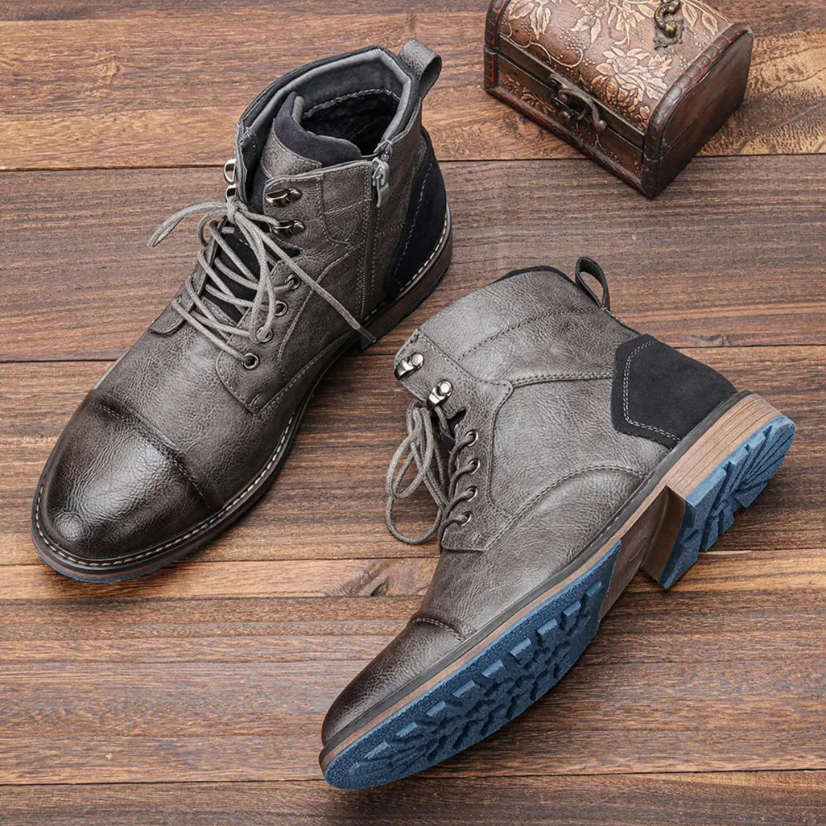 Gravon – Heren Enkelboots Vintage Look en Weerbestendig Design