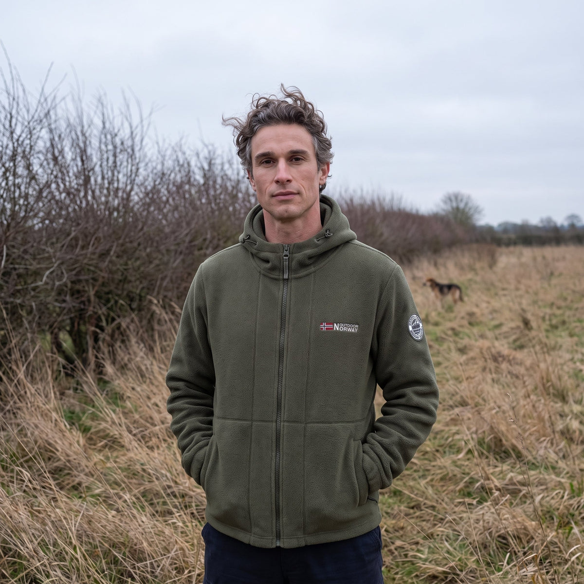 Heren Winddicht Fleece Jack met Capuchon - Gevoerd Fleecevest met Rits