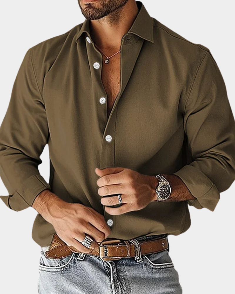 Heren Overhemd Lange Mouw Kreukvrij Stretch Casual Zakelijk