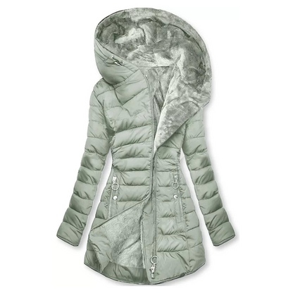 Malvera – Dames Winterjas Lang Waterdicht Met Capuchon en Kraag