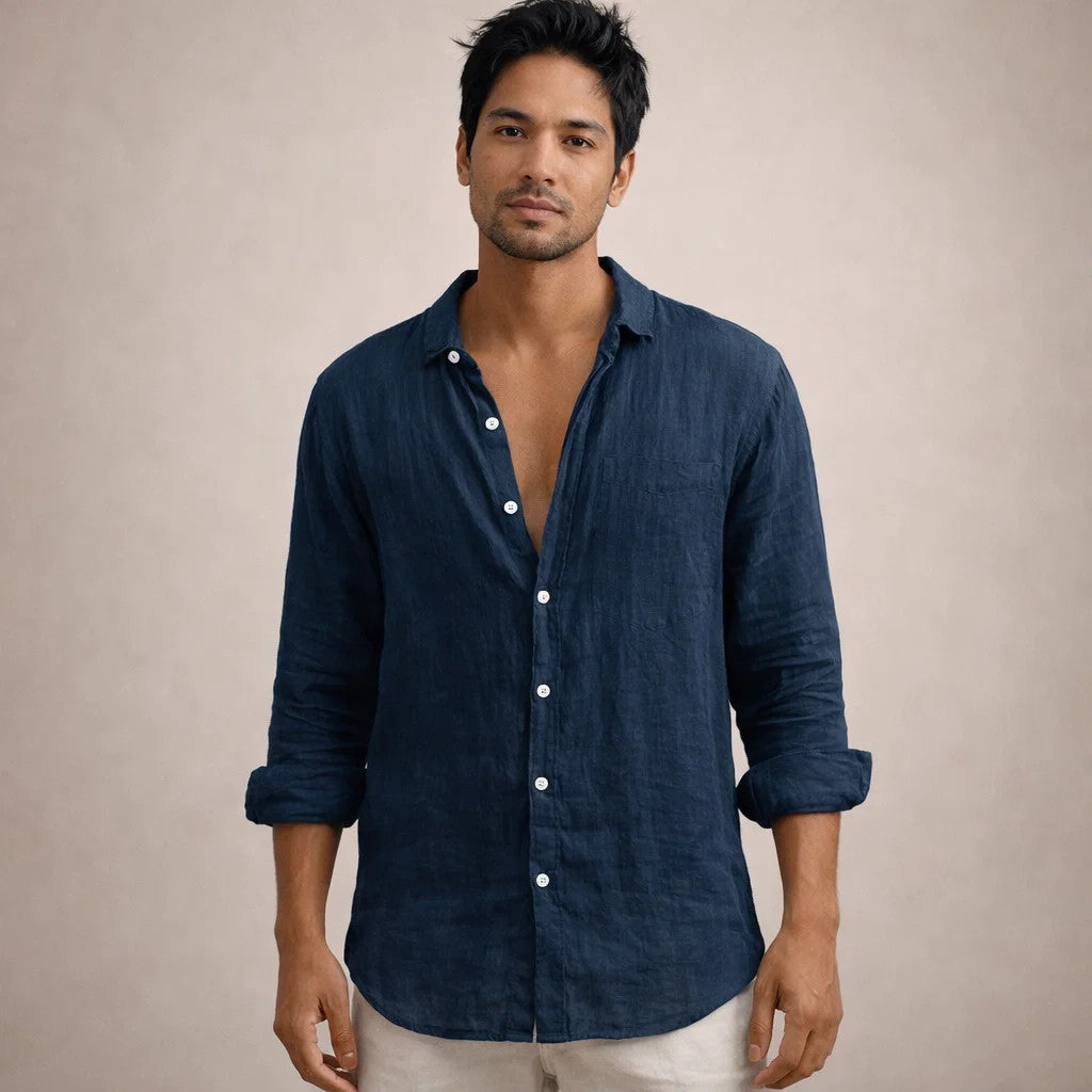 Finn – Linnen Hemd Heren Zomer Casual Overhemd Heren Luchtig Shirt