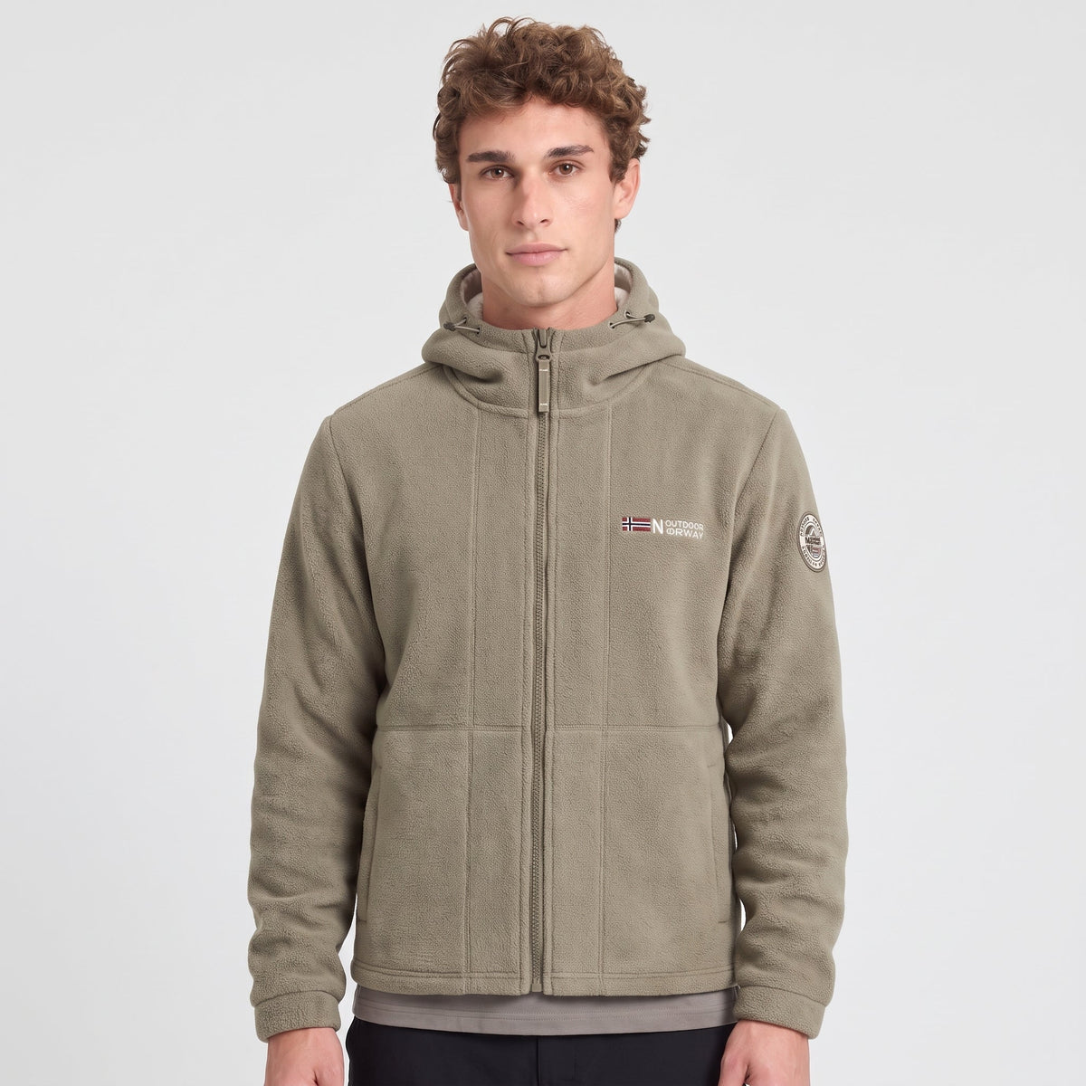 Heren Winddicht Fleece Jack met Capuchon - Gevoerd Fleecevest met Rits